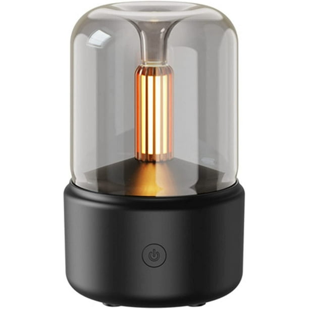 (Negro) Máquina de aromaterapia con lámpara de vela, difusor de aceites esenciales, difusor de aromaterapia de aire frío profesional, apagado automático Difusor de aromaterapia