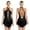 Black, variant on Women Halter Neck Gymnastics Leotard Sleeveless Ballet Dance Dress Performance Costume Burgundy L