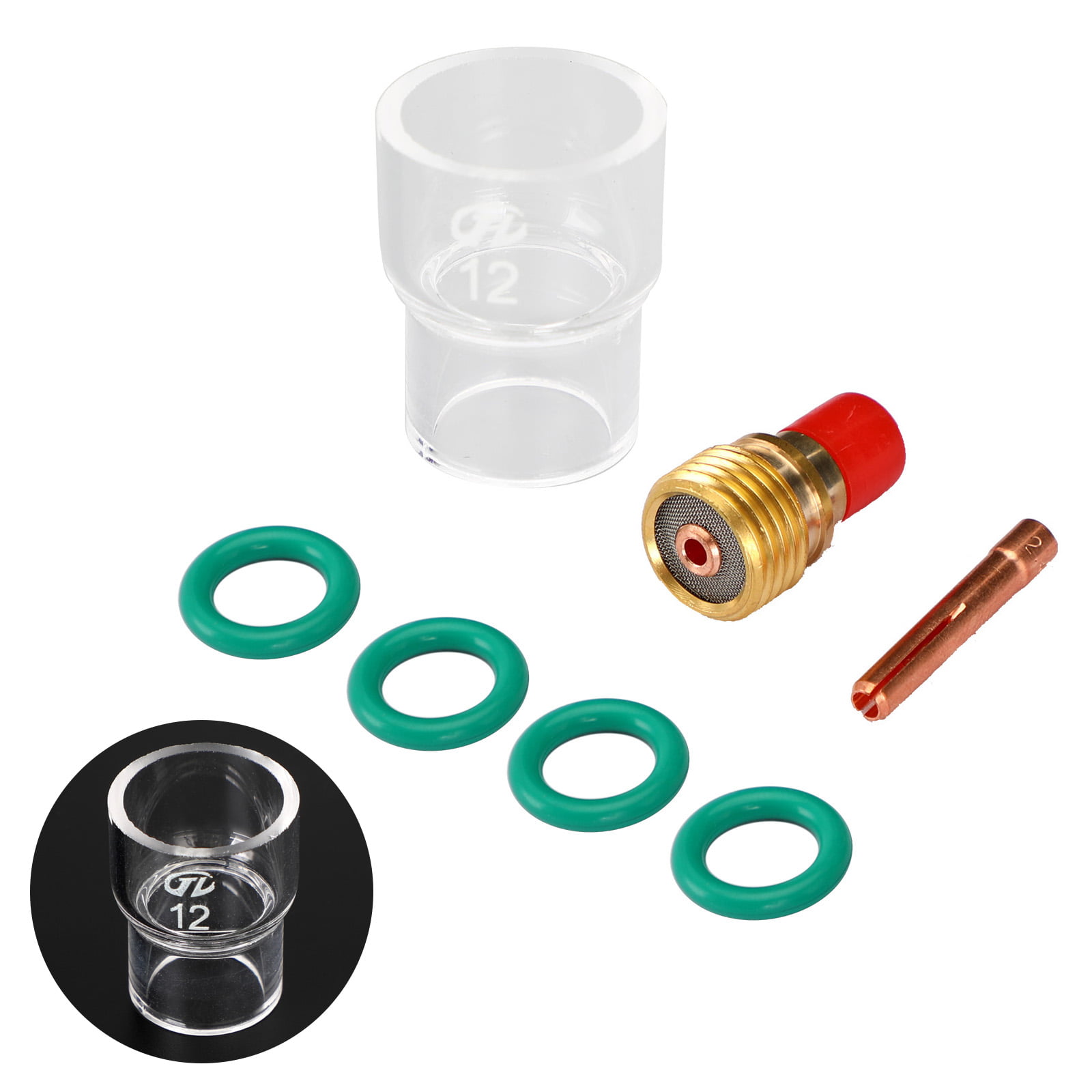 For WP-9/20/25 30Pcs KIT TIG Welding Torch Stubby Saver Gas Lens Pyrex Cup Kit 