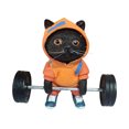 thumbnail image 1 of Kenally Escultura de gato de Fitness, estatuilla de gato, adorno de levantamiento de pesas de gato negro, escultura de gato con barra Artesanía Amarillo, 1 of 6