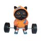 thumbnail image 1 of Kenally Escultura de gato de Fitness, estatuilla de gato, adorno de levantamiento de pesas de gato negro, escultura de gato con barra Artesanía Amarillo, 1 of 6