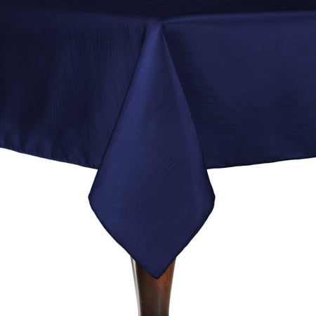 

Ultimate Textile (2 Pack) Reversible Shantung Satin - Majestic 84 x 84-Inch Square Tablecloth - for Weddings Home Parties and Special Event use Navy Blue