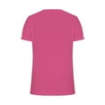 thumbnail image 5 of ORT Womens Summer Tops Crewneck Casual Patchwork Lace Short Sleeve Tee Shirts Cute Trendy Knitted Blouses(Hot Pink,M), 5 of 5