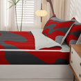 thumbnail image 5 of Homewish Grunge Red Camo Zipper Queen Comforter Set with Fitted Sheet and 2 Pillowcases,Retro Aesthetic Zipper Bedding Set,Light Gray Reversible,4pcs, 5 of 8