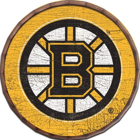 Boston Bruins 24 Cracked Color Barrel Top Sign