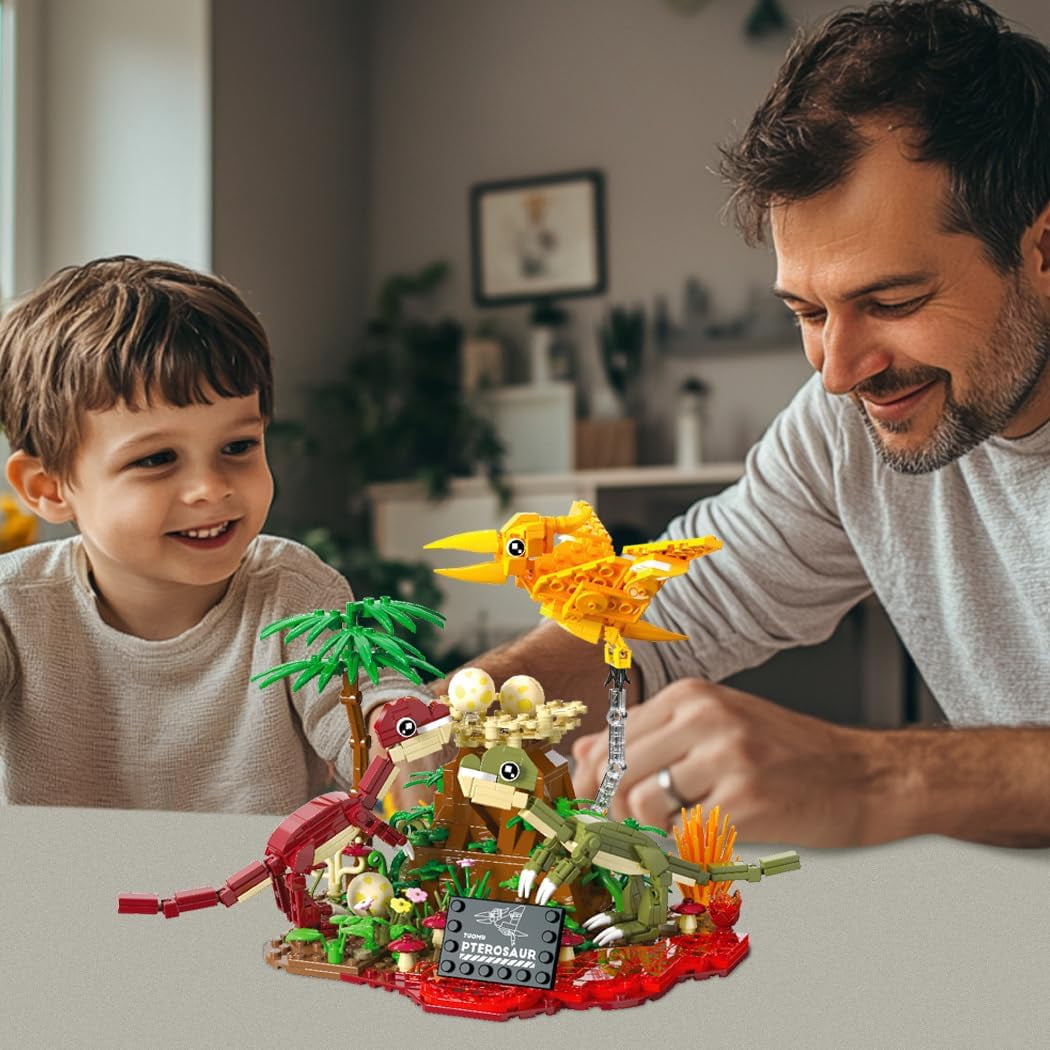 Dinosaur World Building Set,Compatible  Sets,Jurassic Volcano Era Building, (536 Pcs)