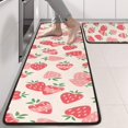 thumbnail image 2 of Kitchen Rugs Sets Of 2,Strawberry Plants Fruit Light Pink Pattern Anti Fatigue Kitchen Mat Rugs Non Slip Washable,Decorative Kitchen Floor Mats for Kitchen,Sink,Laundry,17"x47"+17"x47", 2 of 5