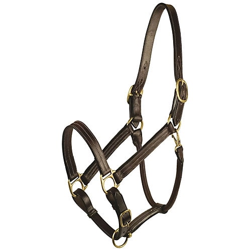 Details about   Gatsby Classic Triple Stitched Leather Halter With Snap 