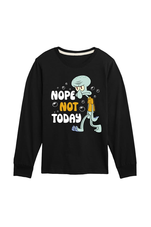 - Squidward Nope Not Today - Toddler & Youth Long Sleeve Graphic T-Shirt