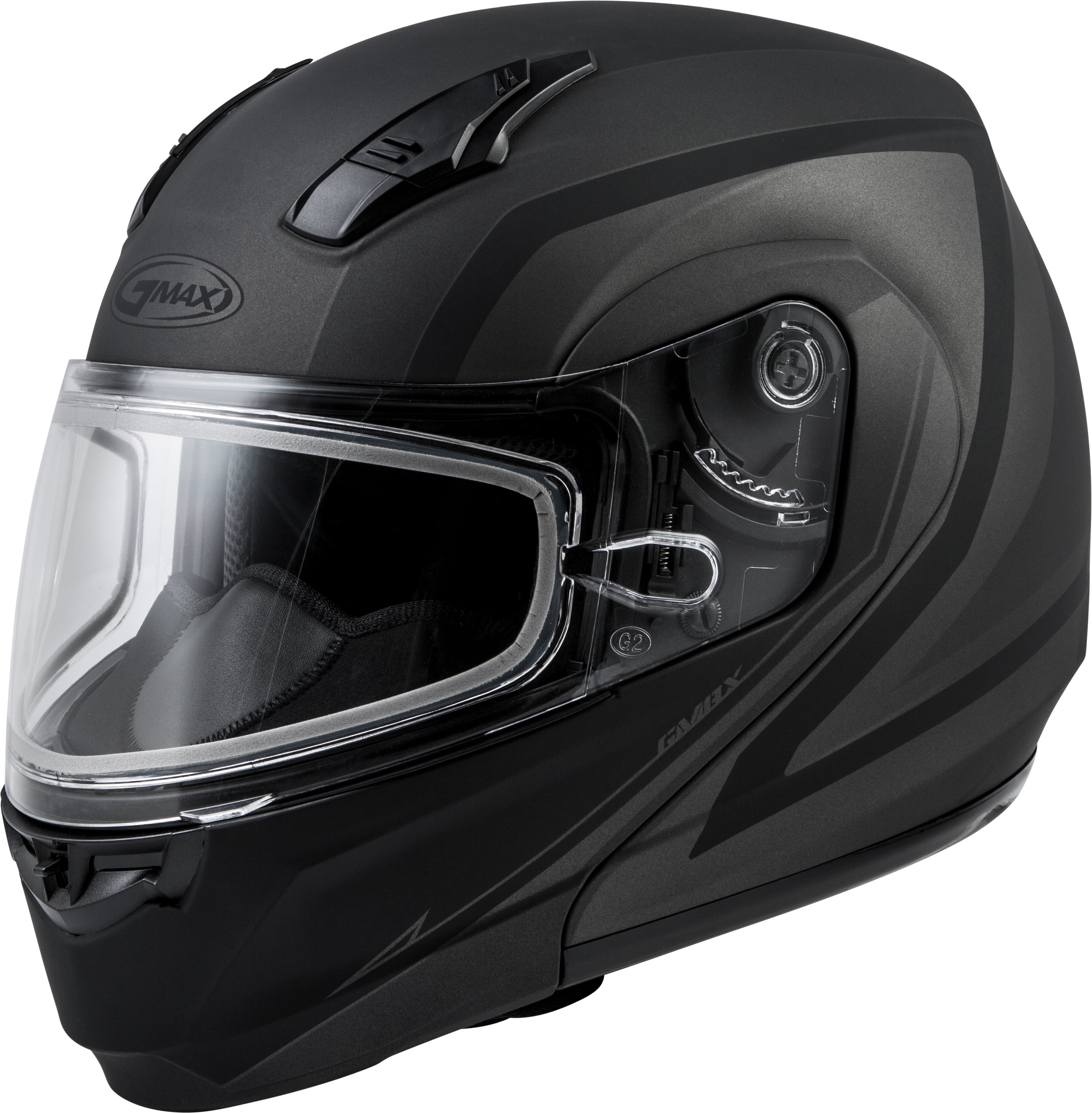 GMAX MD-04S Docket Dual Pane Shield Modular Snow Helmet Silver/Black