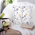thumbnail image 3 of Yellow Black Branches Decorative Pillowcase 24''x24'', Farmhouse Botanical Leaves Throw Pillow Covers Soft Cushion Case for Couch Sofa Bedroom Living Room, Pillowcase Boho Decor, 3 of 8