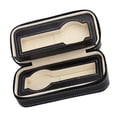 thumbnail image 3 of 2 Slots Genuine Leather Watch Case Watch Display PU Travel Case Collector Storage Zipper Box Black, 3 of 8