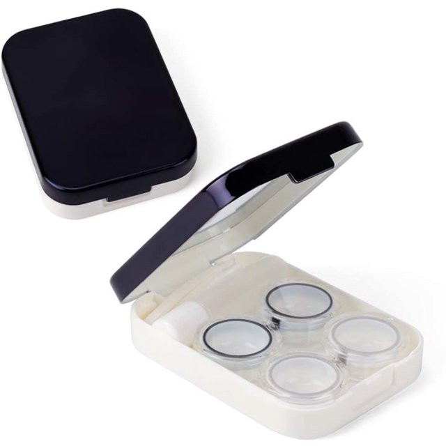 Two Packs Contact Lens Care Vision Care Nobleness Cute Contact Lens Cases Contact Lens Set Contact Lens kit Set Colored Contact Lenses for Women (Black)