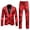 Red, variant on Canada Day Long Sleeve Tuxedo Suits for Men 2 Piece Maple Leaf Printed Lapel V Neck One Button Blazer and Pant Matching Set for Holiday Party Events