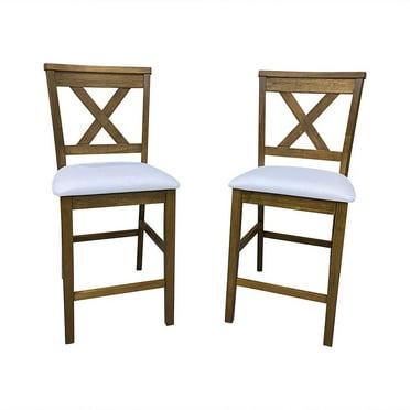 Carolina Classics  Set of 2 Taylor X-Back Counter Stools in Oak and White