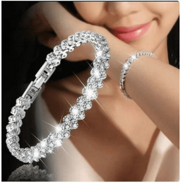 DESIGNICE 1Pc Super Sparkling Zircon Bracelets, Full Diamond Inlay Silver Bracelets For Women, Bracelet, Elevate Your Style Effortlessly