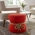 thumbnail image 2 of Modway Beat Nautical Rope Upholstered Polyester Fabric Ottoman in Atomic/Red, 2 of 5