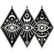 thumbnail image 2 of 3 piezas de decoración de pared de estilo bohemio con forma de ojo de Egipto y luna, arte rústico de brujería, de madera con gancho, letrero colgante de tarot, frontones, decoración de Halloween para, 2 of 8
