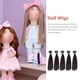 thumbnail image 5 of 5 unidades de pelucas de cabello liso de 15 cm resistentes al calor para manualidades, pelucas para muñecas, extensiones de cabello con trama para proyectos escolares en casa (negro), 5 of 8