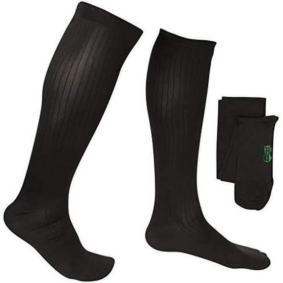 EvoNation Men's Classic Ribbed 8-15 mmHg Compression Socks