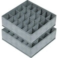 thumbnail image 1 of Pack de 2 organizadores de calcetines, caja de almacenamiento de calcetines con 24 compartimentos y cajones, 1 of 7