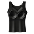 thumbnail image 5 of Siminsem Women's Padded Camisole with Built in Bra Wireless Vest Top Base Layer Sleeveless Tank Bra Alternative No Bra Needed Cami for Daily Layering, Black,L, 5 of 6