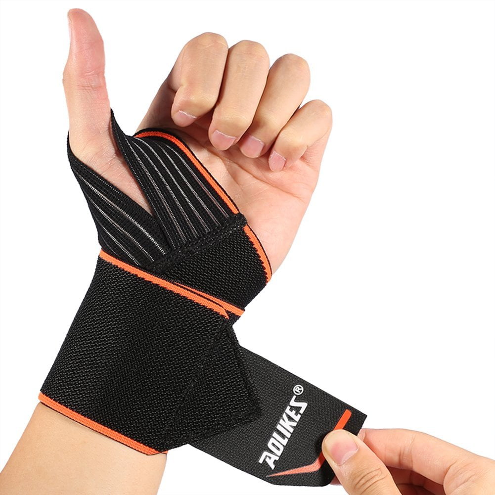 Aolikes Wrist Compression Strap and Support Powerlifting Weightlifting One Size