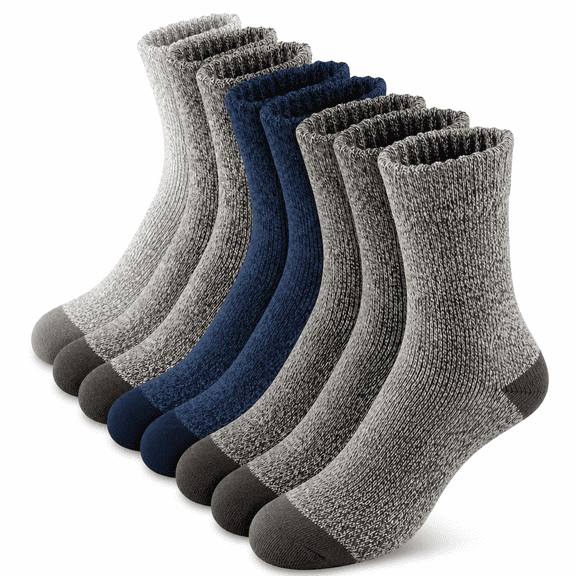FLORNIX 5 Pairs Merino Wool Socks Mens,Super Thick Mens Hiking Thermal Wool Socks for Cold Weather