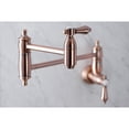 thumbnail image 4 of Kingston Brass KS310BALAC Heirloom Wall Mount Pot Filler Faucet, Antique Copper, 4 of 8