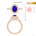 thumbnail image 5 of ANGARA Natural 1.25 ct Tanzanite & Diamond Scalloped Halo Ring in 14K Rose Gold for Women (Size-8x6mm) | December Birthstone, Anniversary, Jewelry Gift for Women | Natural Tanzanite Ring, 5 of 10