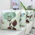 thumbnail image 3 of Funda de almohada 45x45, juego de lino de algodón de 4 piezas Decoración de sofá Textiles para el hogar Funda de almohada súper suave Textiles para el hogar Sala de estar Dormitorio Sofá Plantas verdes ER, 3 of 5