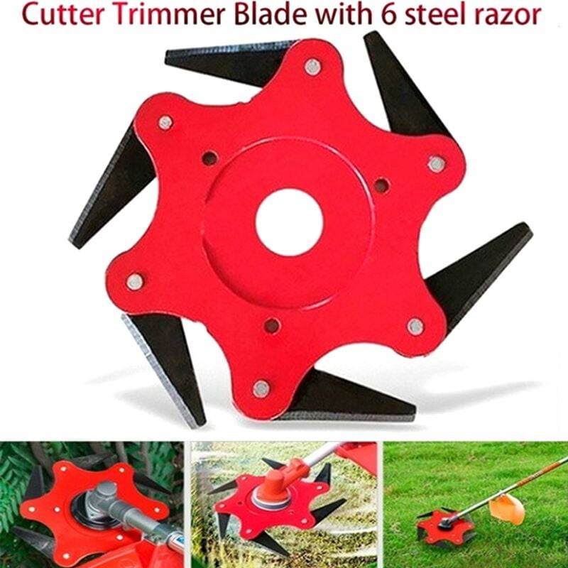 6 Steel Blades 65Mn Universal Lawn Mower Garden Trimmer Head Brush Cutter RF 