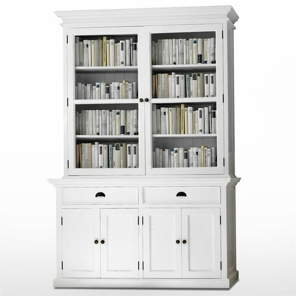 Beaumont Lane China Cabinet In Pure, Grey China Cabinet With Hutch