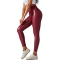thumbnail image 1 of Pantalones de mujer de cintura alta de cuero sintético: leggings ajustados de imitación de cuero, ropa informal para salir, cintura elástica, tallas S-XXXL., 1 of 8