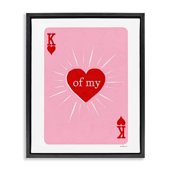 King Of My Heart Black Framed Floater Canvas Wall Art, design by Amanda Greenwood