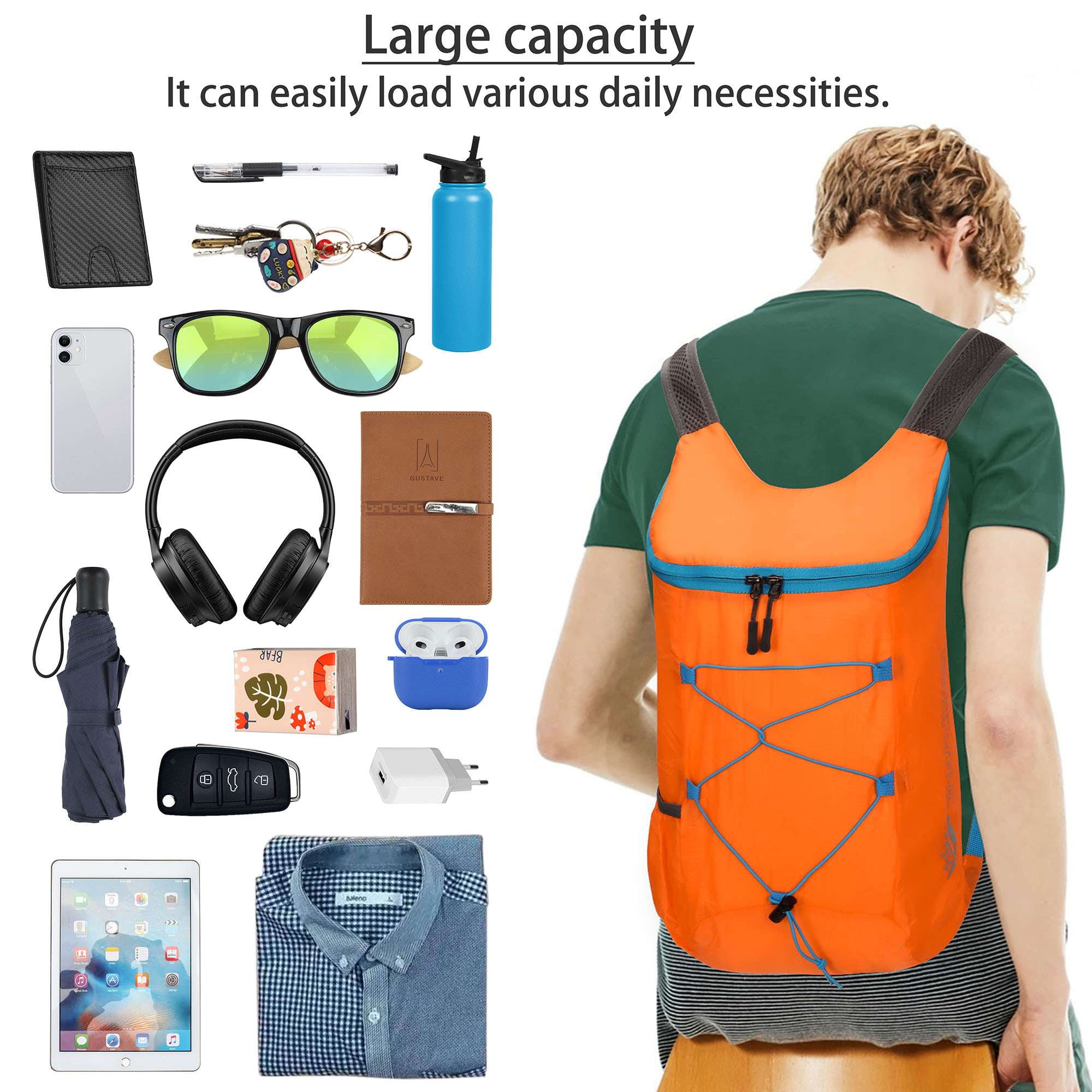 Amerteer Ultra Lightweight Packable Backpack Water Resistant Hiking Daypack Small Backpack Handy Foldable Camping Outdoor Backpack Little Bag Women M