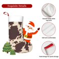 thumbnail image 5 of Flannel Christmas Stocking 17.7×11×7in Soft And Light Touch Good Socks Splicing Design Can Be Used For Hanging Dark Brown Cow Pattern, 5 of 8