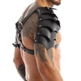 thumbnail image 4 of Leather Shoulder Armor, Harness Black Gladiator, Medieval Viking Leather Warrior Shoulder Armor Halloween Knight Pauldron Body Chest Harness Guard for Larp Ren Faire, Black One Size, 4 of 6