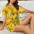 thumbnail image 4 of Sikiie Yellow Limes Womens Pajama Sets Short Sleeve Top With Pants Sleepwear 2 Piece Lounge Set3X-Large, 4 of 6