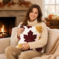 thumbnail image 1 of Thanksgiving Harvest Throw Pillow,Fall Sofa Decor Removable Polyester Cushion Cover with Pumpkin Maple Corn Seasonal Print,Soft Breathable Decorative Pillow for Bedroom Dining Chair, 1 of 8