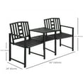 thumbnail image 3 of Outsunny Banc de Jardin avec Table Centrale, Banc d'Extérieur 2 Places, Noir, 3 of 10