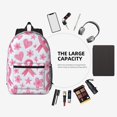 thumbnail image 6 of 17in Backpack With Pocket Adjustable Shoulder Strap Large Capacity Zipper Opening And Closing Double Pull Head Zipper For Work Travel Sports Artistic Pink Ribbon Pattern With Sketched Elements, 6 of 8
