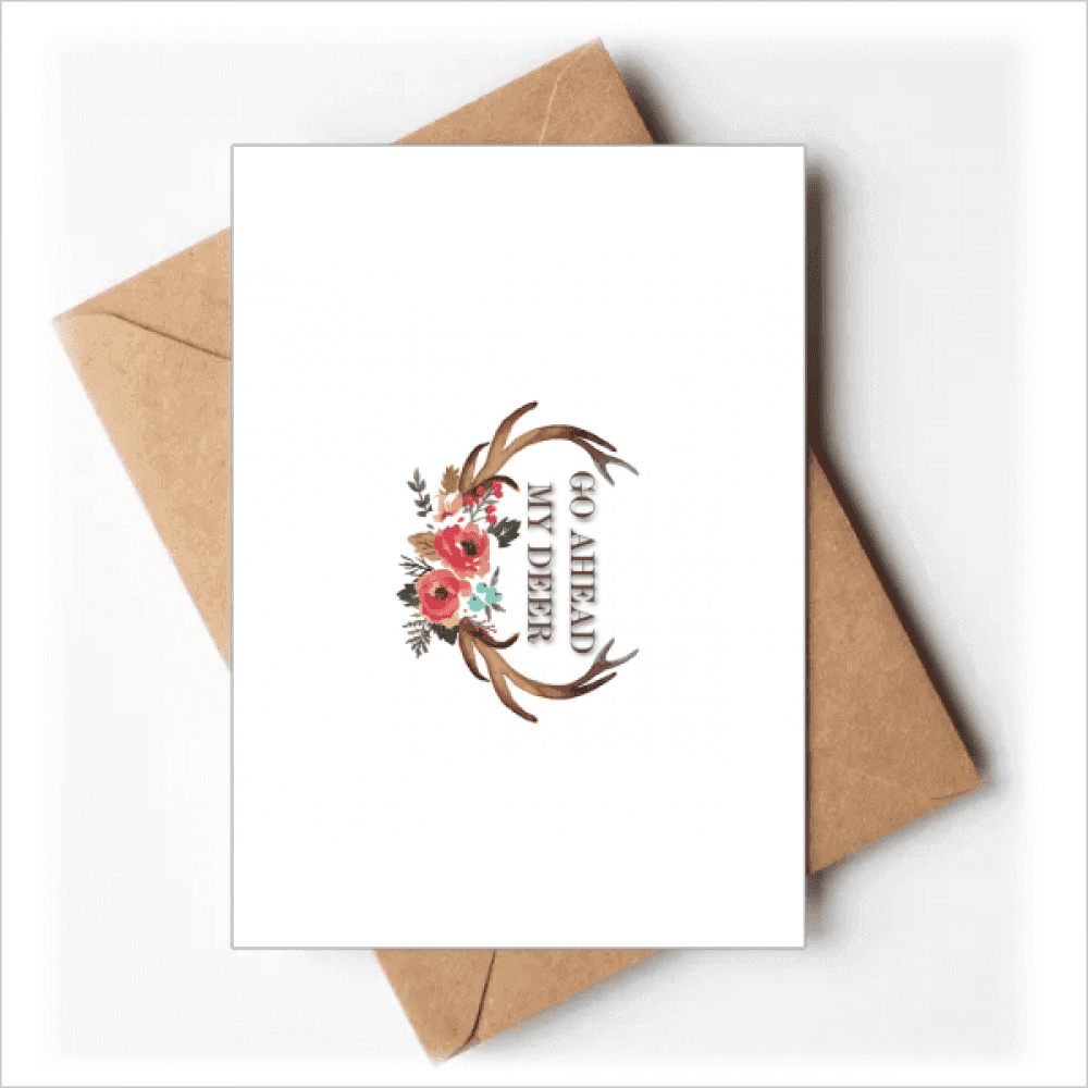 Antlers Advance Encourage Flowers Greeting Cards You are Invited Invitations