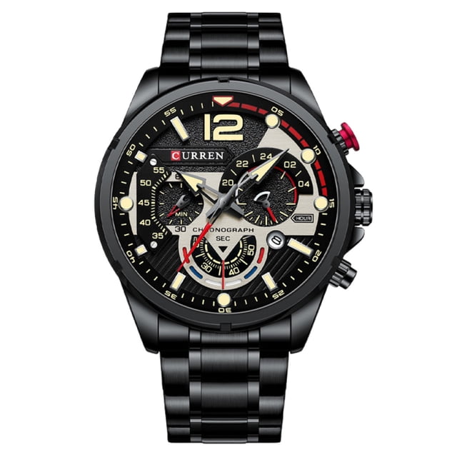 Reloj deportivo Curren 8395 para hombre, color dorado, acero inoxidable