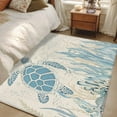 thumbnail image 4 of 4'x6' Area Rugs, Blue Turtle Coastal Indoor Outdoor Area Rug for Living Room Bedroom, Coral Summer Beach Nautical Ocean Beige Washable Bathroom Rugs Kitchen Floor Carpet Mats Home Decor Aesthetic, 4 of 8