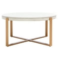 thumbnail image 4 of SAFAVIEH Navya Abstract Round Coffee Table, White Wash/Gold, 4 of 10