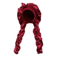 thumbnail image 5 of Extra Large Satin Bonnet, Adjustable Silk Sleep Cap for Braids & Curly Hair, Long Hair Protection Cap for Styling, Reduces Frizz & Breakage While Sleeping, Wine, 5 of 5