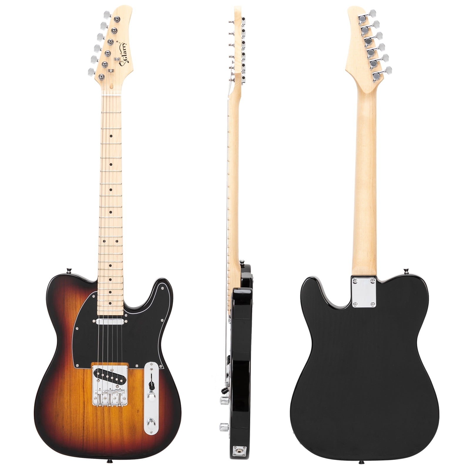 Private Jungle Cutaway Guitar, Fingerboard Electric Guitar with 20W Amplifier Bag Strap Plectrum Connecting Wire Spanner Tool,Sunset Color