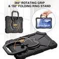 thumbnail image 2 of Rugged Hybrid Case For Samsung Galaxy Tab A9 8.7" SM-X110/X115/X117 tablet, with Built-in Kickstand 360° Rotating Handstrap Crossbody Shoulder Strap Shockproof Heavy Duty Case, Black+Black, 2 of 9