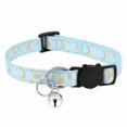 thumbnail image 2 of Cat Collar with Bell and Breakaway Buckle, Adjustable Small Kitten Collar, Lake Blue with Gold Moon and Star Pattern, for Cats and Kittens, 2 of 3